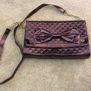 Betsey Johnson purple bow crossbody purse bag